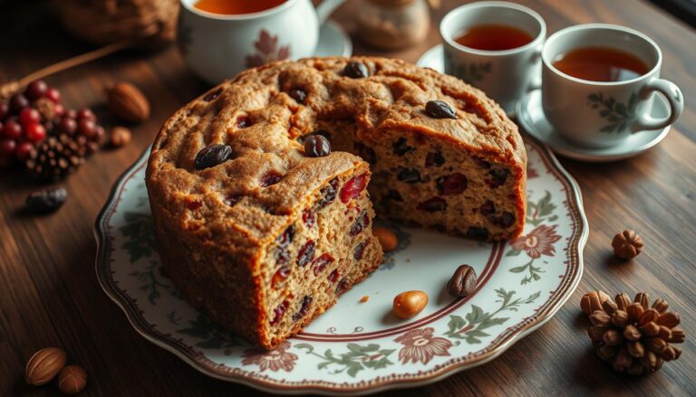 Keks siostry Anastazji na ozdobnym talerzu z filiżanką herbaty