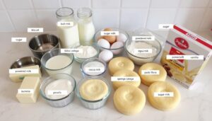 Składniki potrzebne do przygotowania ciasta góra lodowa na dużą blachę