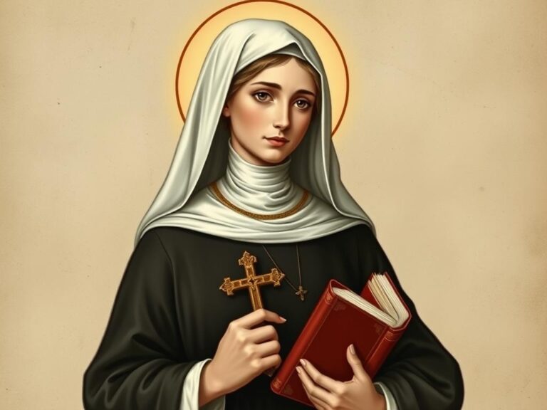 Święta Alicja w habicie zakonnym - średniowieczna ilustracja