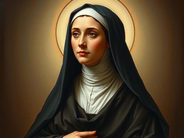 Święta Gabriela w zakonnym habicie - portret ukazujący jej pokorę i duchowość