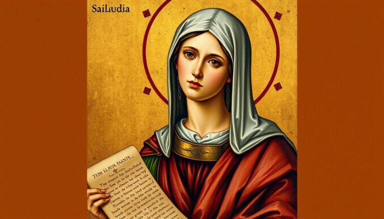 Święta Klaudia patronka - średniowieczne przedstawienie świętej Klaudii w tradycyjnej ikonografii