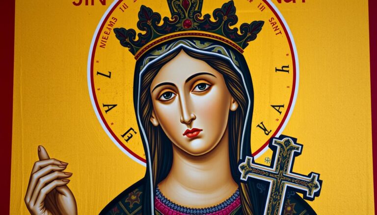 Święta Lena przedstawiona w tradycyjnej ikonografii chrześcijańskiej