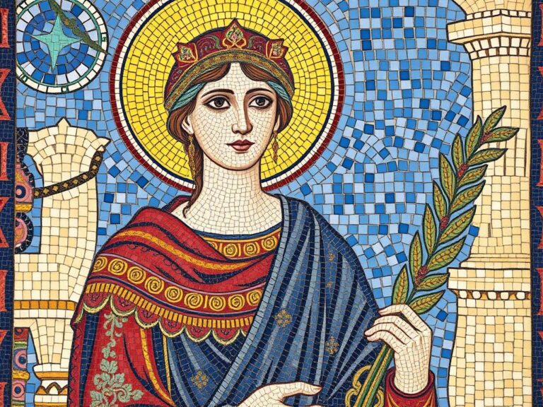 Święta Wiktoria przedstawiona na mozaice z VI wieku w Rawennie