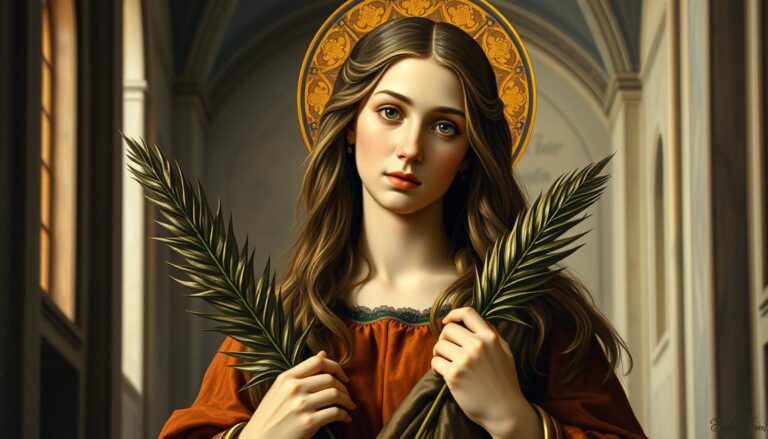 Święta Zuzanna - obraz przedstawiający młodą kobietę z palmą męczeństwa