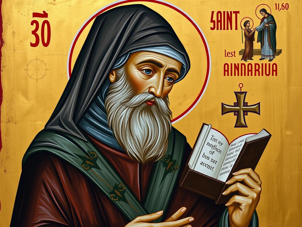 Święty Igor w mnisim habicie - ikona przedstawiająca świętego Igora po wstąpieniu do zakonu