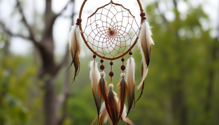 Tradycyjny łapacz snów z piórami i koralikami - czy łapacz snów jest zły w kontekście kulturowym
