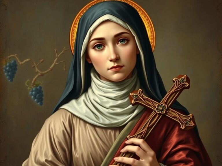 Święta Nina z krzyżem z winorośli - historyczna apostołka Gruzji