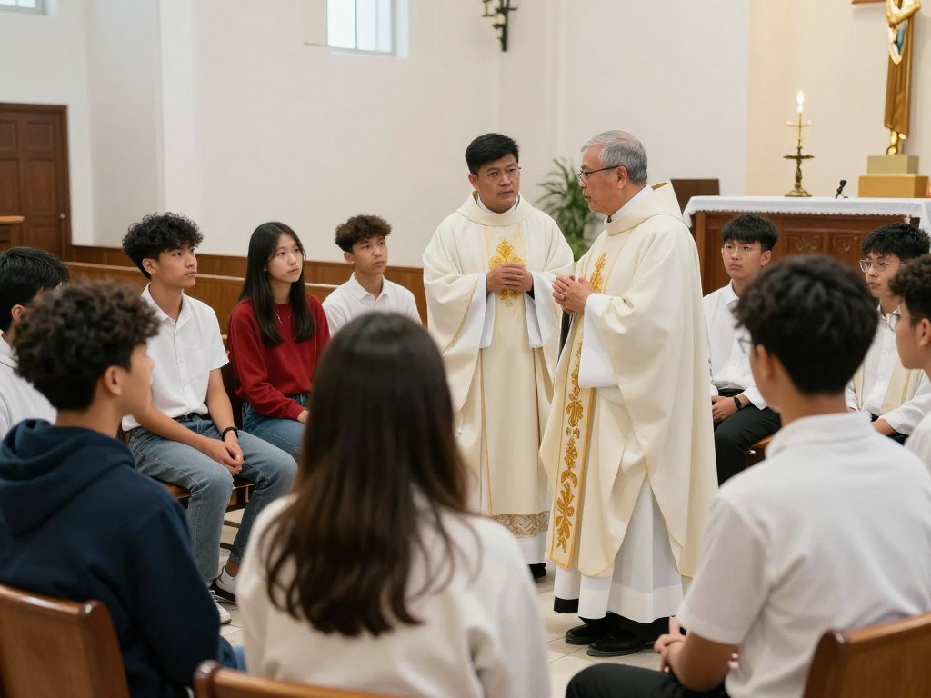 Młodzież podczas przygotowań do sakramentu bierzmowania na katechezie