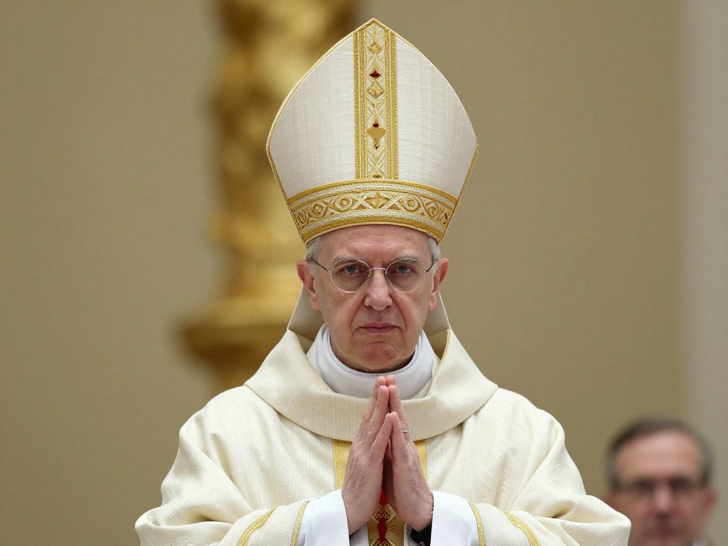 Papież w mitrze - nakrycie głowy biskupów krzyżówka