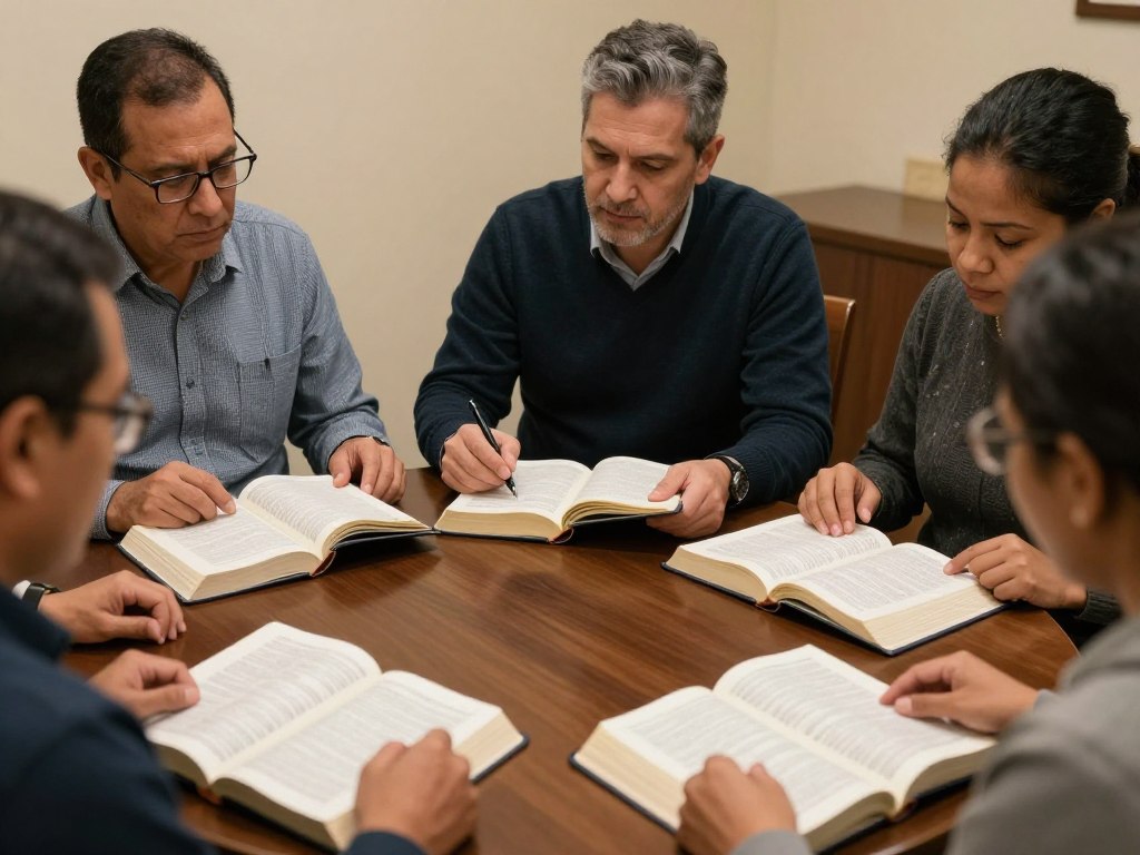 Świadkowie Jehowy studiujący zasady finansowe oparte na Biblii
