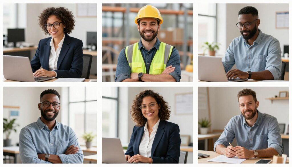 Świadkowie Jehowy w różnych zawodach, pokazujący zróżnicowanie ich zarobków