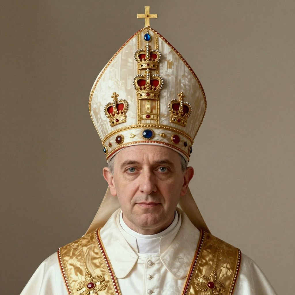 Tiara - potrójna korona papieska, historyczne nakrycie głowy papieży