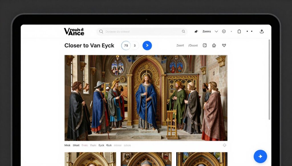 Wirtualna platforma 'Closer to Van Eyck' umożliwiająca szczegółowe oglądanie Ołtarza Gandawskiego online
