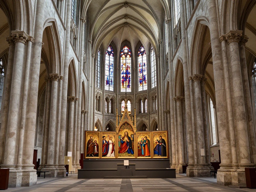 Wnętrze Katedry św. Bawona w Gandawie z widokiem na kaplicę, gdzie znajduje się Ołtarz Gandawski