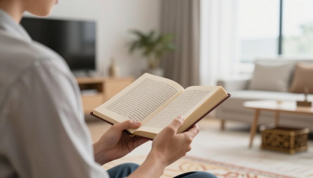 Współczesna osoba modląca się z wykorzystaniem tradycyjnych modlitw w nowoczesnym otoczeniu Współczesna osoba modląca się z wykorzystaniem tradycyjnych modlitw w nowoczesnym otoczeniu