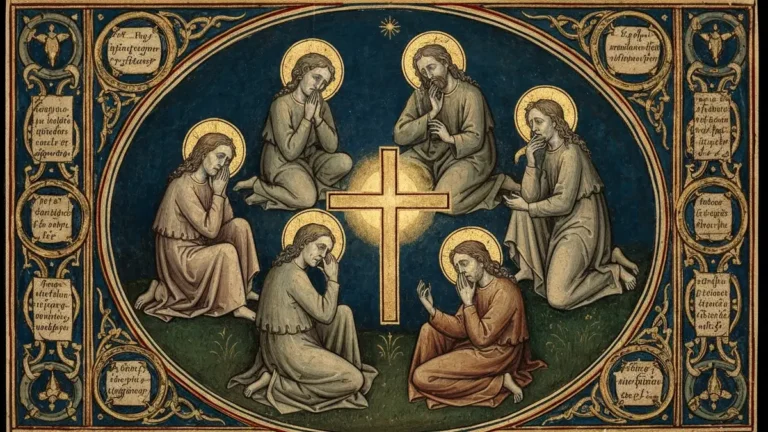 Siedem grzechów głównych - lista przedstawiona w formie symbolicznej ilustracji religijnej