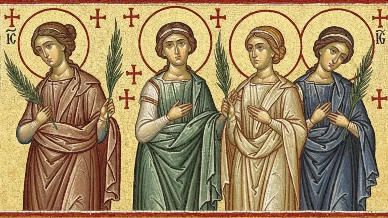 Kobiety-meczennice wczesnochrzescijanskie w starożytnym Rzymie - mozaika byzantyjska