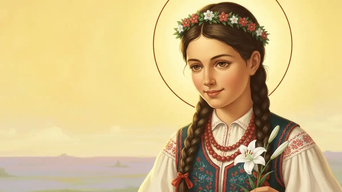 Błogosławiona Karolina Kózkówna - polska męczennica czystości w wiejskim stroju galicyjskim